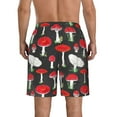 thumbnail image 3 of Bixox Men's Red Mushrooms printing Casual Classic Fit Short Summer Beach Shorts, 3 of 6