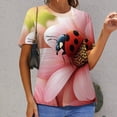 thumbnail image 6 of Ladybug Floral Print(1)-2 T Shirts Basic T-Shirt Short Sleeve Ladies Tee Shirt Summer Graphic Clothing, 6 of 6