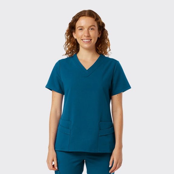 SPECTRUM UNIFORMS Wynd Women's Scrub Top Medical Uniform V-Neck Top Stitch Soft Fabric Outfit Ideal for Women at Hospital Workspace Medical Practice and Professionals Workwear Doctor Coat