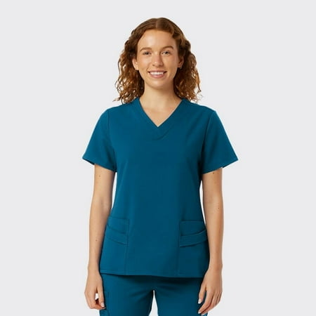 SPECTRUM UNIFORMS Wynd Women's Scrub Top Medical Uniform V-Neck Top Stitch Soft Fabric Outfit Ideal for Women at Hospital Workspace Medical Practice and Professionals Workwear Doctor Coat