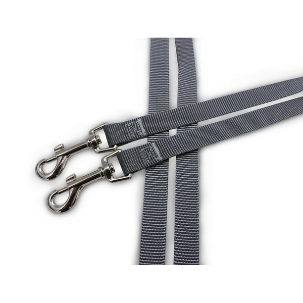 FurHaven Pet Dog Leash Two Tails Walking Double Dog Pet Leash, Gunmetal