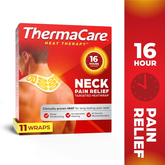 ThermaCare Heat Wraps for Neck & Shoulder Pain Relief - Heating Pads with 16-Hour Heat Therapy 11ct