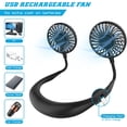 thumbnail image 5 of Ventilador portátil, mini ventilador USB, ventilador de cuello recargable (negro), 5 of 5
