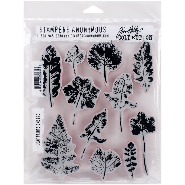 Tim Holtz Cling Stamps 7"X8.5"Leaf Prints