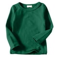 thumbnail image 7 of Staki Clothes for Boys Boys Long Sleeve Shirts Kids Crewneck T Shirts Casual Tops Tees(Dark Green,2-3 Years), 7 of 7