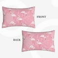 thumbnail image 2 of Sikiie Pink Flamingos and Flowers Print Plush Pillow Cover, Wrinkle-proof and Stain-resistant Pillow Protector without Pillow Core, Home Decoration-16"x24", 2 of 6