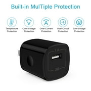 Micro USB Cable with Android Charger, Hootek 6FT USB A to micro cable High Speed Fast Charging Cable, usb cable micro with USB Wall Charger Fast Charger Adapter Plug, android charger block, Black