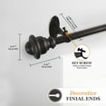 thumbnail image 5 of Kenney® Finn 5/8" Fast Fit? Easy Install Decorative Window Curtain Rod, 36-66", Weathered Brown, 5 of 11