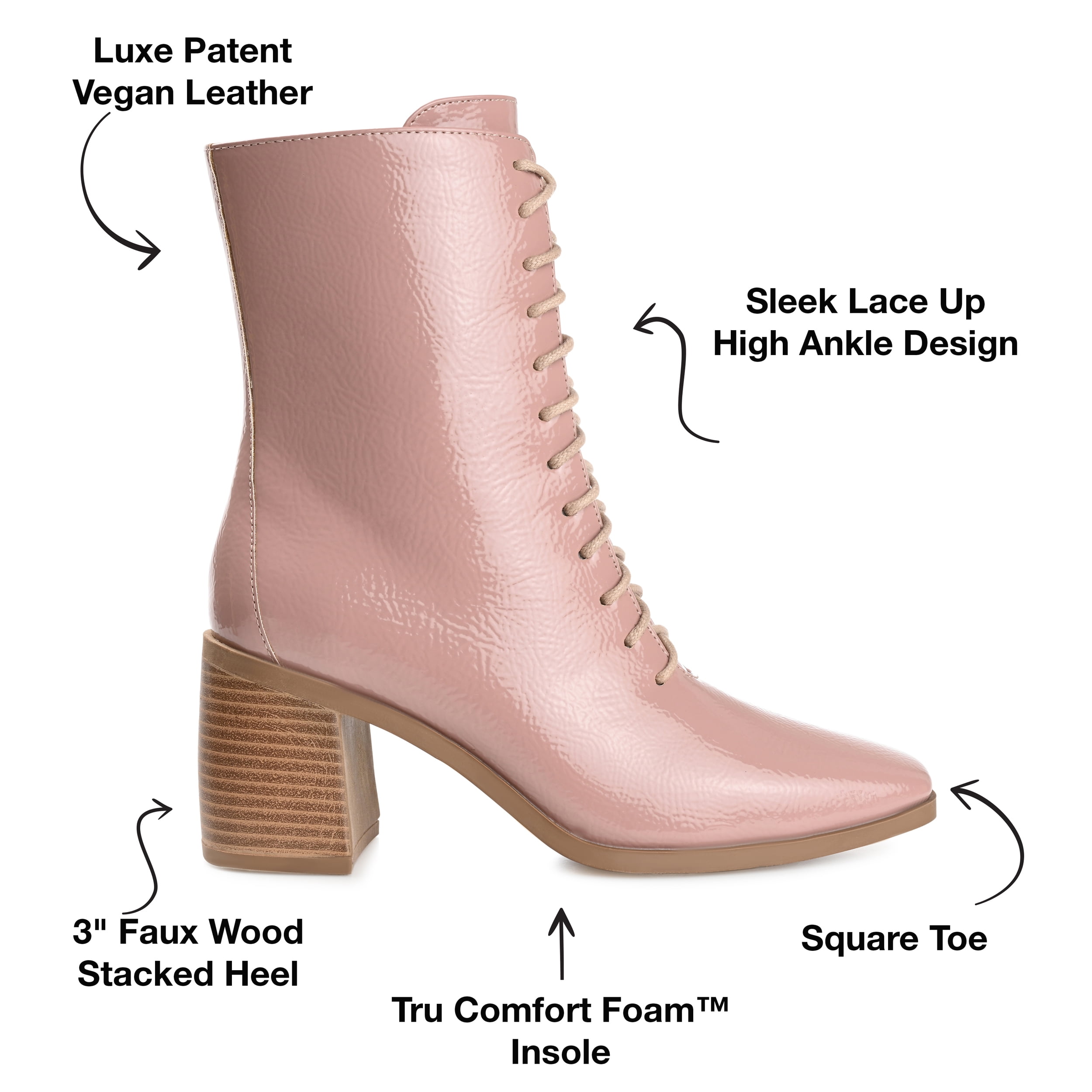 Journee Womens Covva Inside Zip Stacked Heel Booties, Widths Available