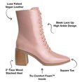 thumbnail image 3 of Journee Womens Covva Inside Zip Stacked Heel Booties, Widths Available, 3 of 6