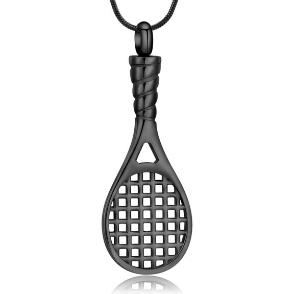 Tennis Racket Sports Urn Cremation Jewelry Keepsake Tennis Racket Urn Necklace For Ashes Stainless Steel Memorial Jewelry Gift For Women Men