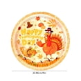 thumbnail image 2 of SDJMa 10 Pcs Happy Thanksgiving Paper Plates, 9" Gold Glitter Maple Leaves Pumpkin Turkey Disposable Dinner Plates for Autumn Harvest Party Supplies Decorations, 2 of 8
