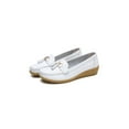 thumbnail image 1 of Avamo Ladies Shoes Walking Comfort Flat Loafers Women Driving Casual Slip On Wide Width Dress Shoes White 5, 1 of 9