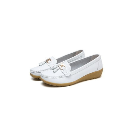 

Rockomi Ladies Nonslip Moccasins Walking Round Toe Flats Nurse Breathable Tassel
