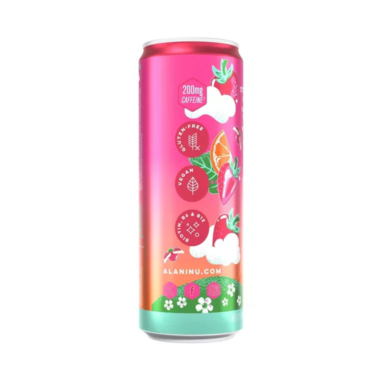 Alani Nu Strawberry Sunrise Energy Drink, 12 fl oz Cans, Pack of 6