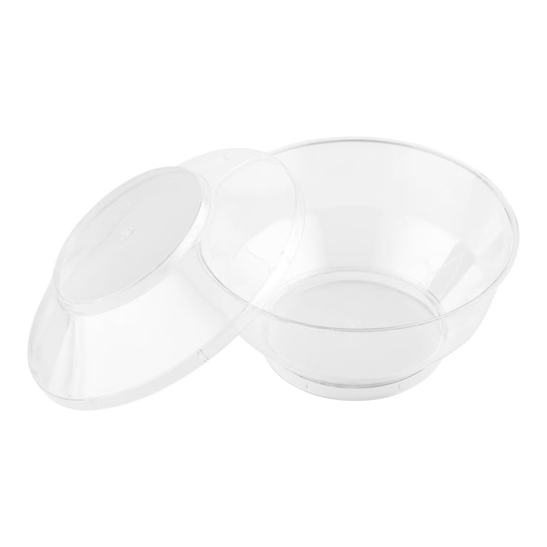 6 oz Round Clear Plastic Large Deli Cup - with Lid - 4 x 3 x 4 - 100  count box