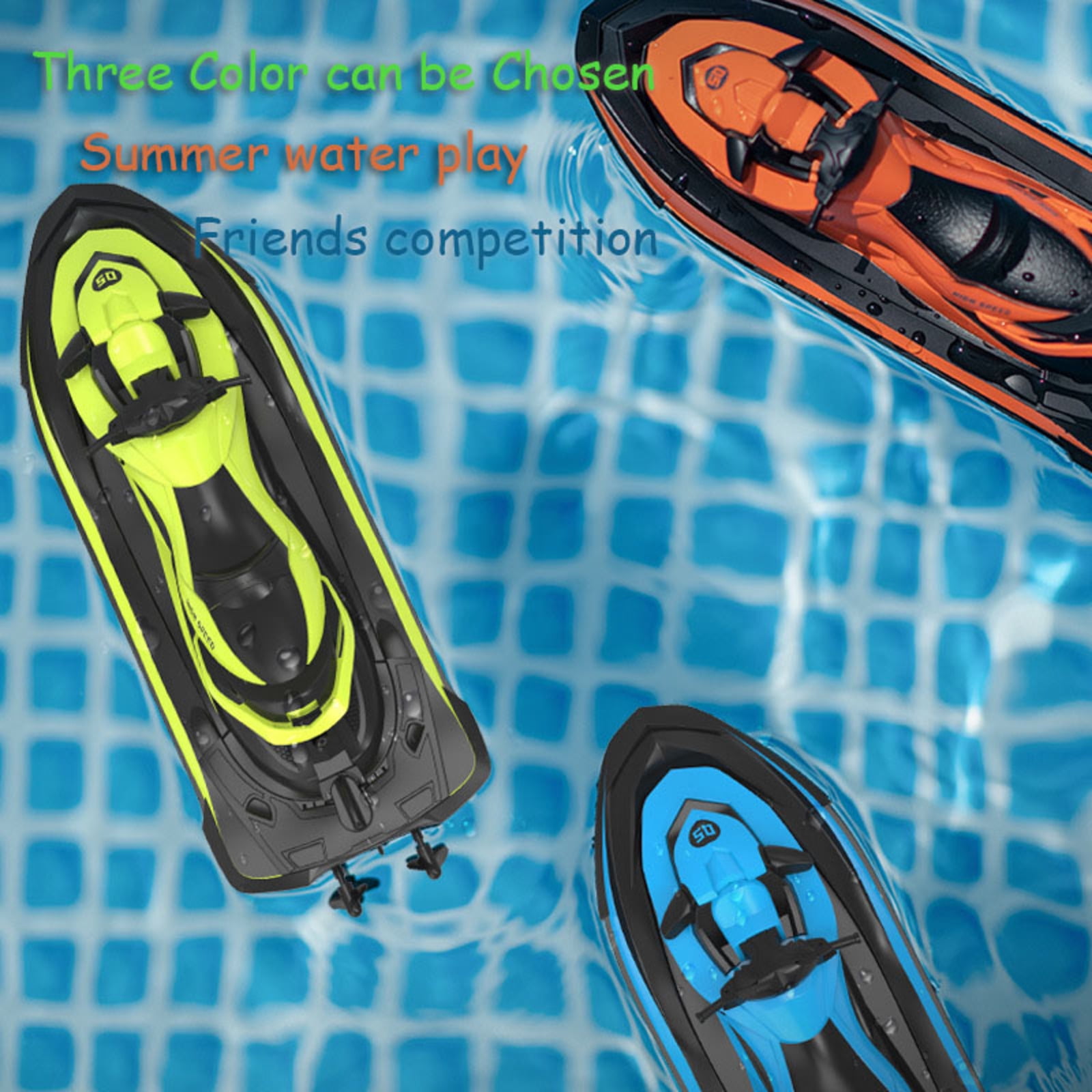 Remote Control Jet Ski, Funtogether Toys, Mini High-Speed Electric Boat with Dual Motors, Gift for Kids
