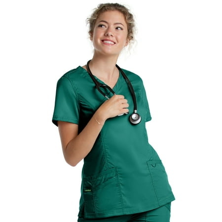 

Landau ProFlex Tailored Fit Stretch 3-Pocket Mock Wrap Scrub Top for Women 4161