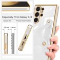thumbnail image 3 of Compatible with Samsung Galaxy S23 Utral 5G Cell Phone Case with Grip Finger Hand Phone Holder Tablet Phone Strap Shockproof Protective Bumper Case-White, 3 of 7