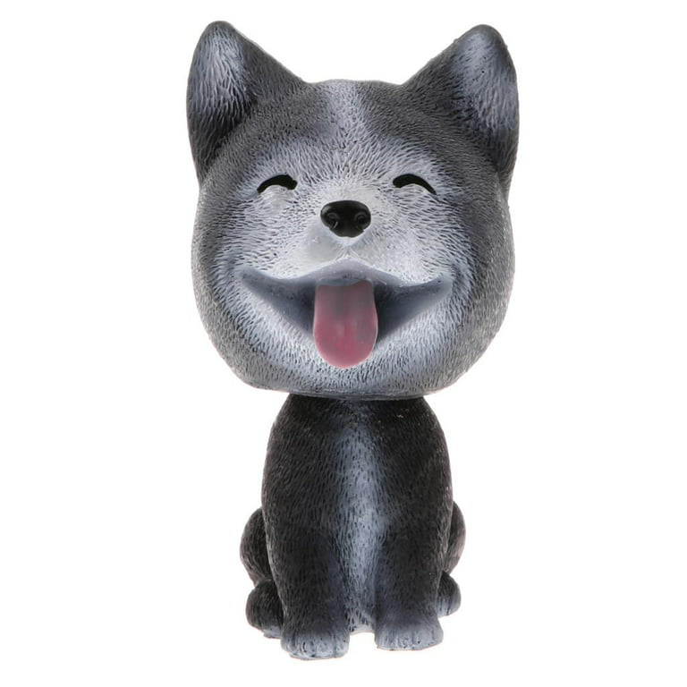 Wabjtam Bobblehead Husky Hund für Auto Armaturenbrett Mini Bobbling Kopf  Spielzeug Figur Schreibtisch Dekoration, 1pc