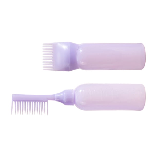 2 botellas de aceite para el cabello, botella de peine de raíces, contenedor dispensador de teñido para teñir el cabello, botella vacía de 120ml para Púrpura Salvador Peine de tinte para el cabello