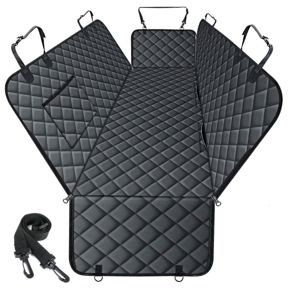 Funda impermeable para asiento trasero de coche para perros NECKORY, negra