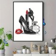 thumbnail image 4 of Qisvanset Fashion Red Lips High Heel Perfume Canvas Print 15.75x11.81 Inches, 4 of 8