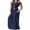 Navy Blue, variant on Mengpipi Women's Maxi Dresses Short Sleeve Long Casual Dresses Loose Plain with Pockets, White-2XL(US 20-22)
