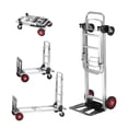 thumbnail image 3 of 400 lbs Capacity Aluminum Folding Hand Truck, 2 in 1 Heavy Duty Collapsible Dolly Cart with Rubber Wheels, Multi-Purpose Transport Cart for Warehouse, Supermarket, Garden, 3 of 10