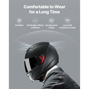 KFFKFF Full Face Motorcycle Helmet, Adult Motocross Dirt Bike Helmet with Dual Visors (Tinted & Clear), Street Racing Helmet with Removable Liner for Men & Women, DOT Certified, (Matte Black, M)
