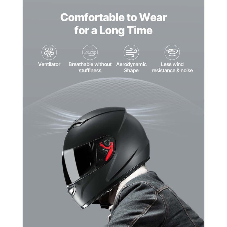 Kffkff Full Face Motorcycle Helmet, Adult Motocross Dirt Bike Helmet with Dual Visors (Tinted & Clear), Street Racing Helmet with Removable Liner for Kffkff Full Face Motorcycle Helmet, Adult Motocross Dirt Bike Helmet with Dual Visors (Tinted & Clear), Street Racing Helmet with Removable Liner for