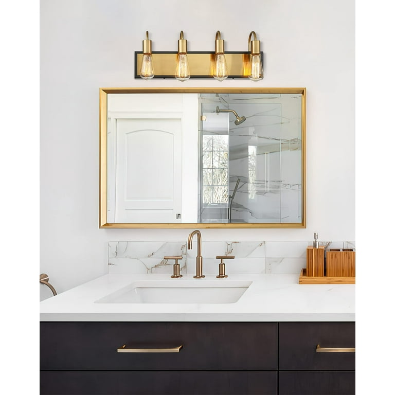 4 Light Gold Vanity Light Fixture Modern Bathroom Vanity Light