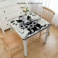 thumbnail image 2 of nygtbtfer , Reusable Table Cloth Round Fitted Vinyl Tablecloth with Elastic Edged for Parties Outdoors, Farmhouse with in Vintage Letter, 2 of 7
