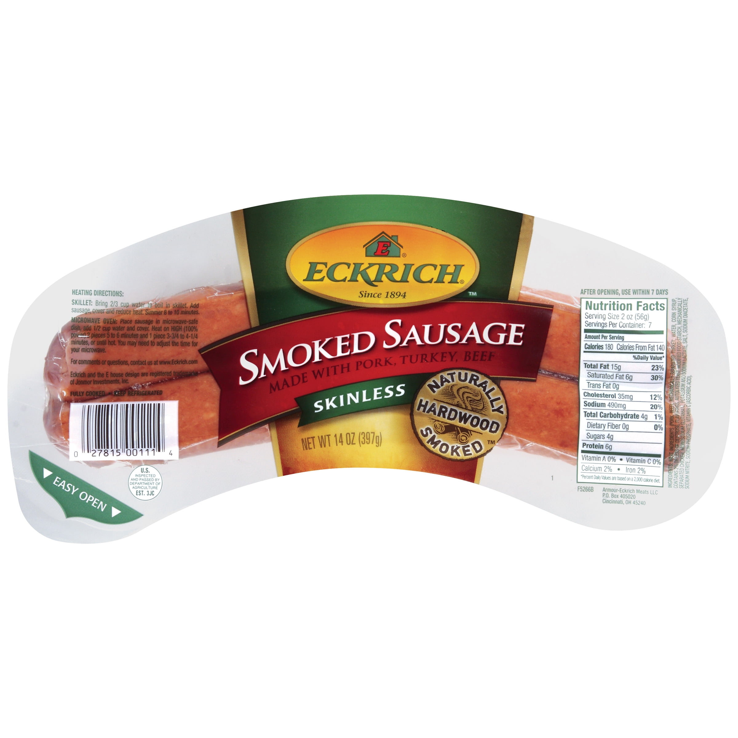 Eckrich Skinless Smoked Sausage 14 oz. by Armour-Eckrich Meats LLC