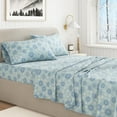 thumbnail image 5 of Great Bay Home 4-Piece 100% Turkish Cotton Flannel Sheet Set, Full, Blue Snowflake, 5 of 6