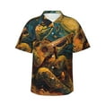 thumbnail image 1 of Fotbe Starry Night Guitar Turtle Camisa Hawaiana para Hombre Unisex – Camisa Casual de Verano con Botones de Manga Corta de Algodón y Lino,X-Large, 1 of 7