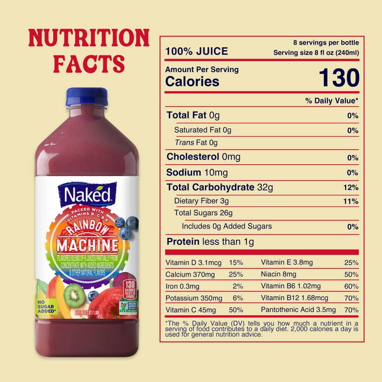 Naked Rainbow Machine Smoothie, Banana Mango Tropical Flavor