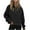 Black, variant on AherBiu Plus Size Cropped Sweatshirts for Women Half Zip Fleece Lined Pullover Tops Loose Fitted Sweatshirts