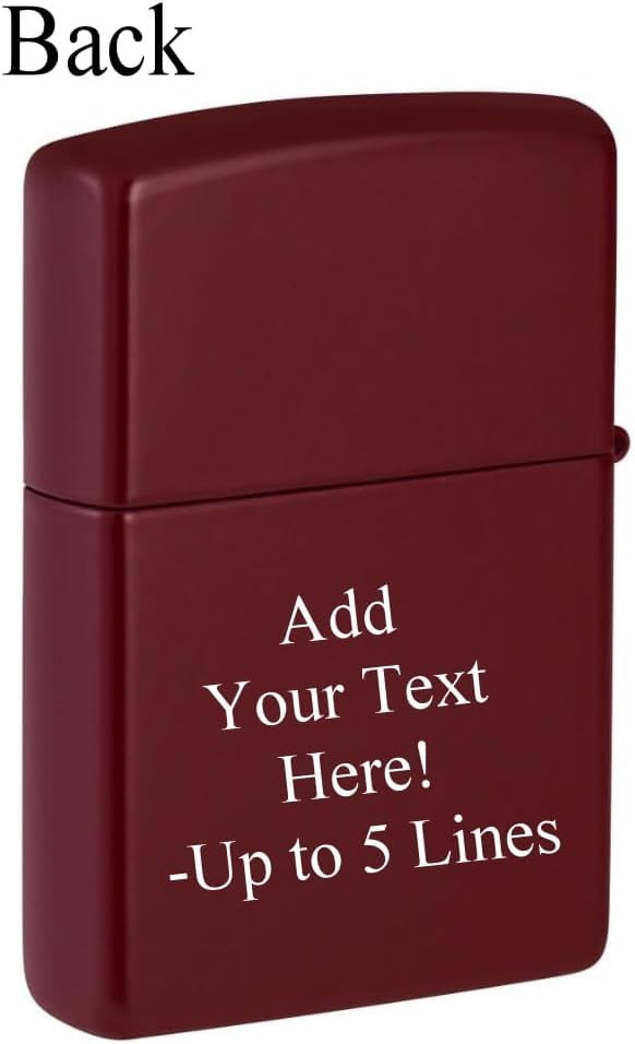 Zippo Lighter - Customized Message on Tattoo Heart Merlot Pocket Lighter 46584