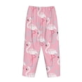 thumbnail image 5 of Naloa Pink Flamingo Print Women’s Ultra-Soft Comfy Pajama Lounge Pants with Pockets & Drawstring, 5 of 8