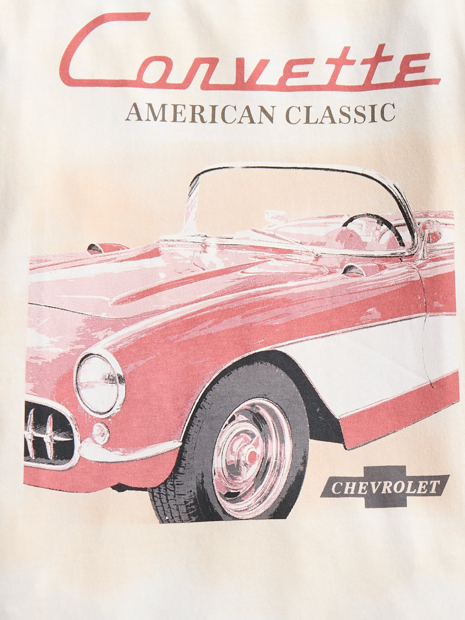 Chevy Corvette Girls' Graphic Tee with Short Sleeves, Sizes 4-16