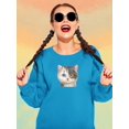thumbnail image 2 of Two Cats With Two Eye Colors Sweatshirt Women -Kayomi Harai Designs, Female Medium, 2 of 4