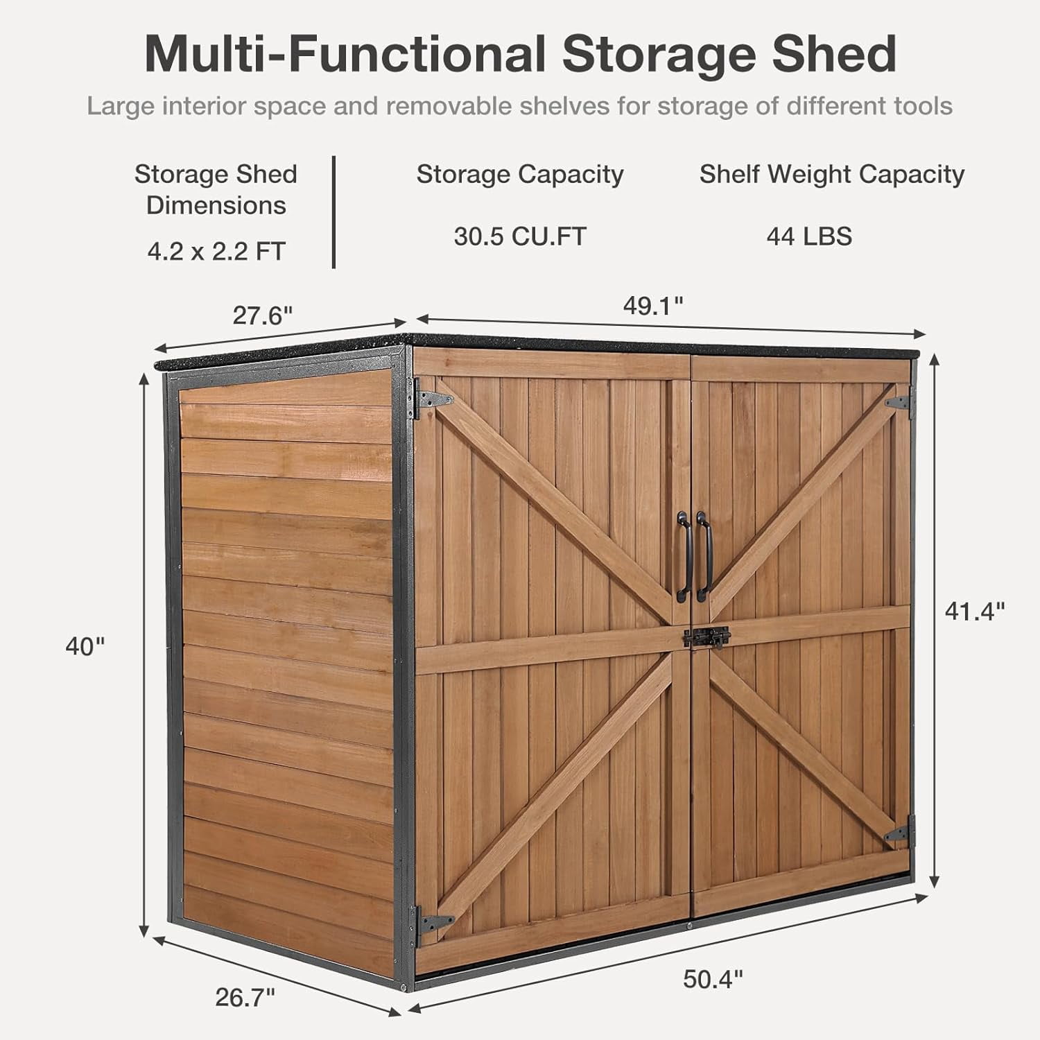 BUTINGLALE  Outdoor Storage Cabinet, Small Garden Shed, Outside Vertical Shed with Waterproof Roof, 33.3 cu.ft for Garden, Garbage Can, Bike, Tool