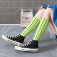 thumbnail image 5 of Rateoe yellow and green houndstooth Pattern Women’s Knee High Crew Socks,Trouser Socks, – Comfortable, Breathable, Moisture-Wicking and Soft, 5 of 6
