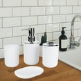 thumbnail image 4 of 4 Pack Bathroom Accessory Set Bath Ensemble Toothbrush Cup Toothbrush lder White, 4 of 8