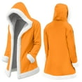 thumbnail image 2 of Unisex Casual and Fashionable Plush Collar Hooded Long Sleeved Solid Color Jacket, Gender-Neutral Design for Everyday Comfort,Orange,M, 2 of 5