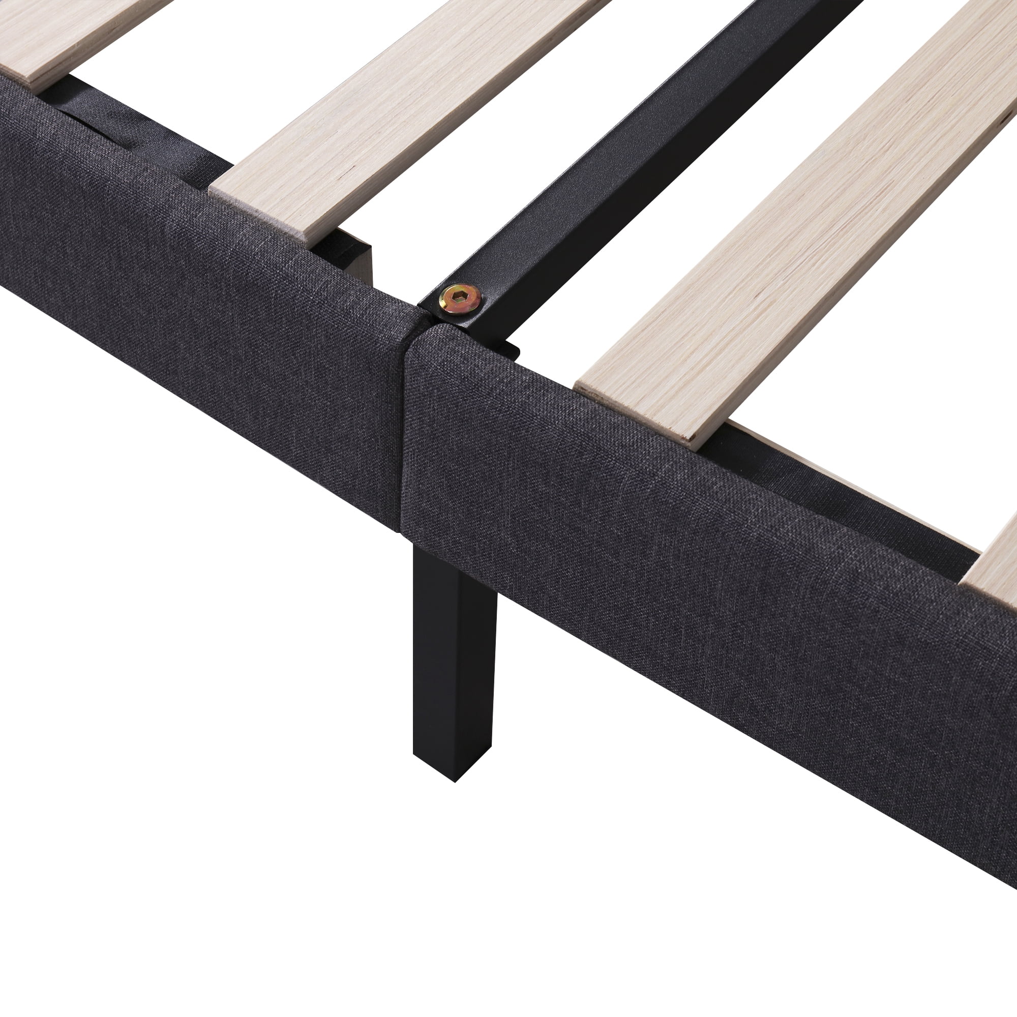 Euroco Adult Queen Modern Platform Bed with Storage Drawers, Gray