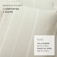 thumbnail image 6 of Lush Decor Classic Farmhouse Woven Striped Comforter Set, 3 Piece Set, Full/ Queen, Neutral & Off White - Farmhouse Bedding Set - Chalk Stripe Comforter - Yarn Dyed - Neutral Bedroom Decor, 6 of 8