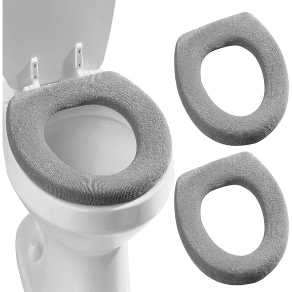 Soft Bathroom Toilet Seat Covers, Thicker Warm Gray 3 Count