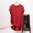 thumbnail image 5 of Jalioing Women's Summer Hooded Tops Plus Size Fashion Casual Short Sleeve Shirts Oversized Comfy Lounge Hoodies, 5 of 6